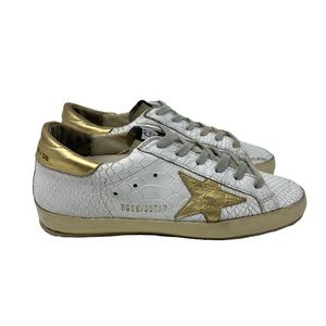 Golden Goose White Snake print sneakers size 35